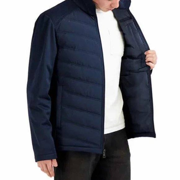 Nautica Men's Mix Media Jacket BLue - Picture 6 of 8
